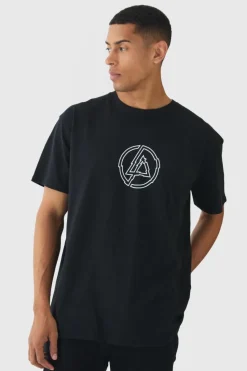 Fashion boohooMAN Oversized Linkin Park Band License Print T-Shirt black