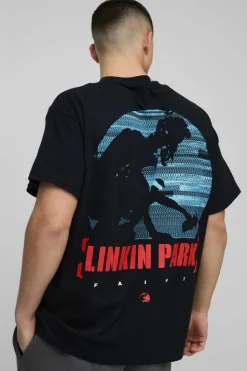 Cheap boohooMAN Oversized Linkin Park Band License T-Shirt black