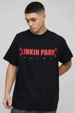 Cheap boohooMAN Oversized Linkin Park Band License T-Shirt black