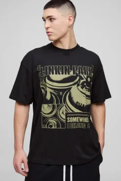 Best Sale boohooMAN Oversized Linkin Park Band License T-Shirt black