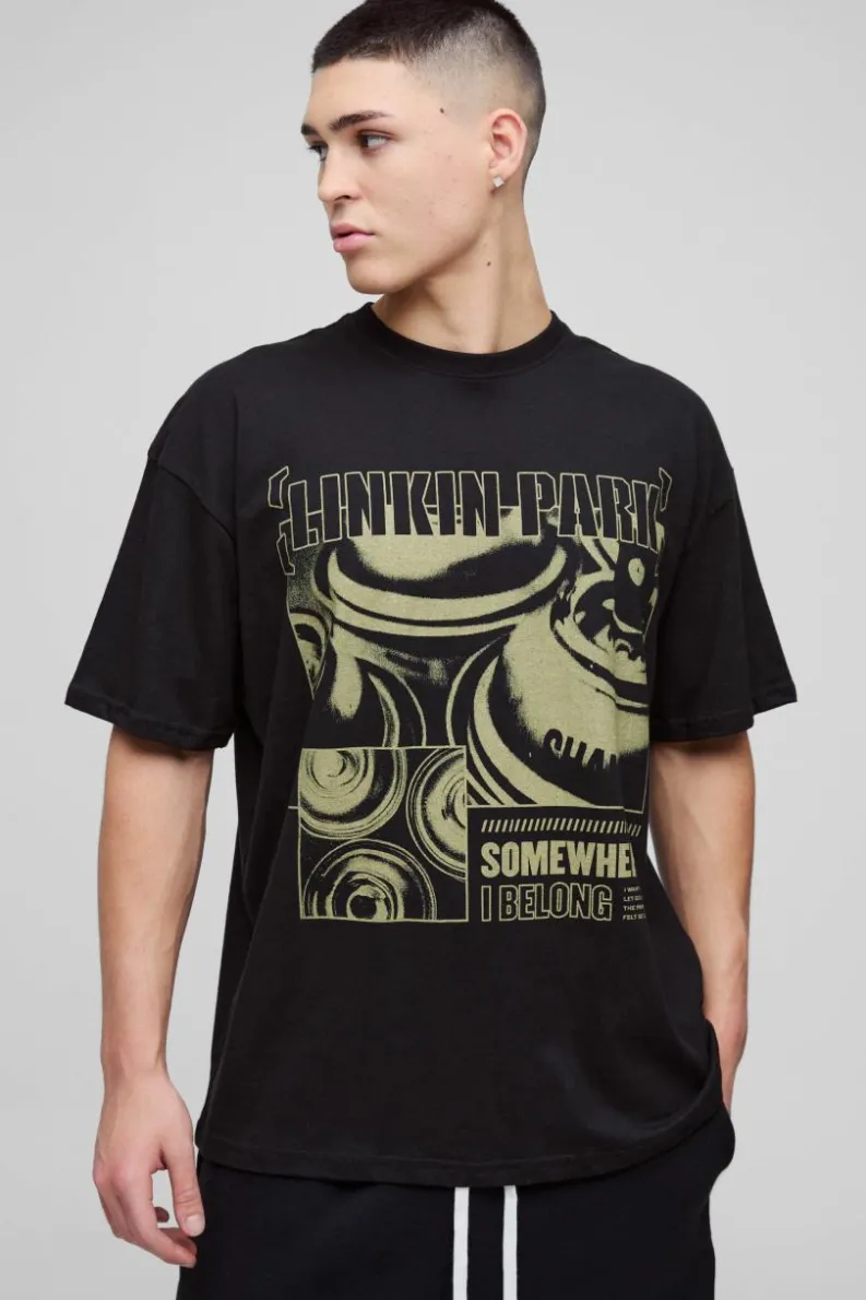 Best Sale boohooMAN Oversized Linkin Park Band License T-Shirt black