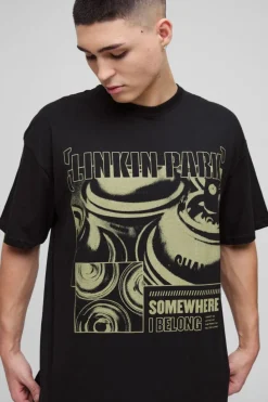 Best Sale boohooMAN Oversized Linkin Park Band License T-Shirt black