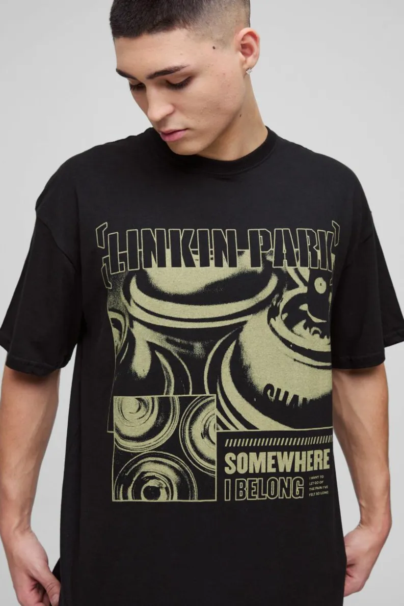 Best Sale boohooMAN Oversized Linkin Park Band License T-Shirt black