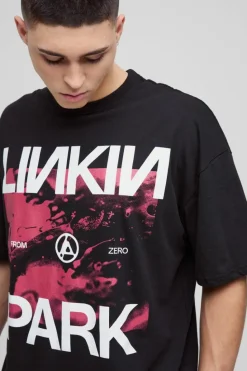 Best boohooMAN Oversized Linkin Park Band License T-Shirt black