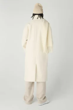 Flash Sale boohooMAN Oversized Longline Boucle Overcoat In ecru