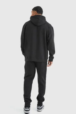 Flash Sale boohooMAN Oversized Man Signature Over The Head Hoodie black