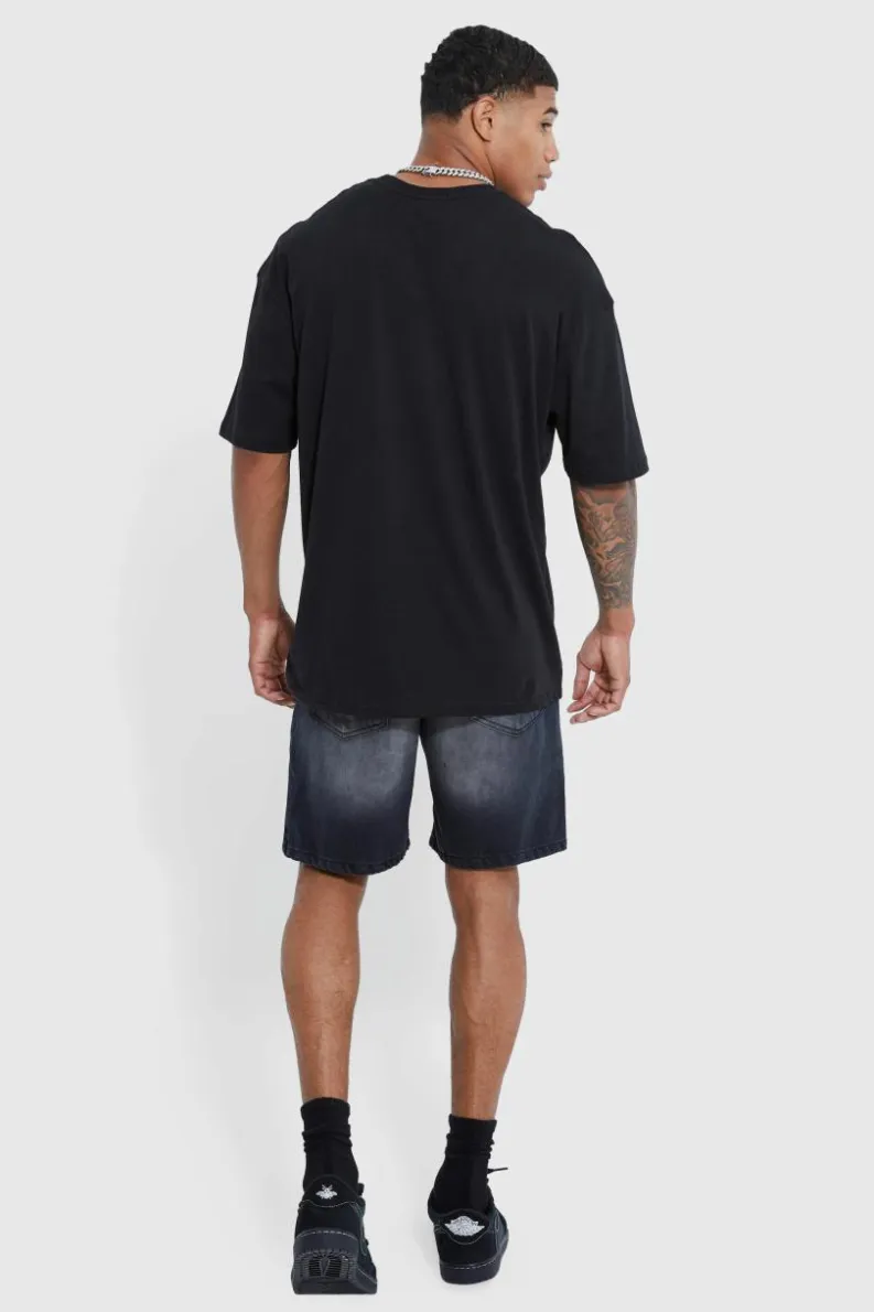 Best boohooMAN Oversized Marble Heart Graphic T-shirt black
