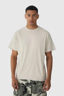 Clearance boohooMAN Oversized Mickey Mouse Disney Wash License Back Print T-shirt stone