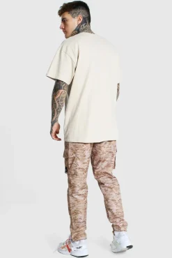 Online boohooMAN Oversized Monaco Limited Edition T-shirt sand