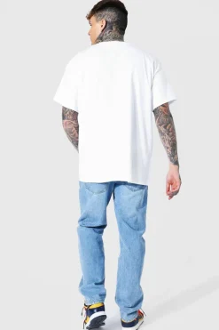 Best Sale boohooMAN Oversized Nirvana Face License T-shirt white