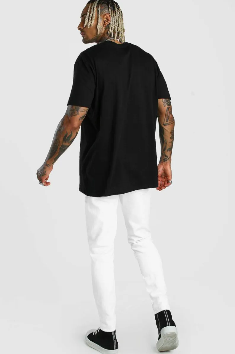 Online boohooMAN Oversized Nirvana License T-Shirt black