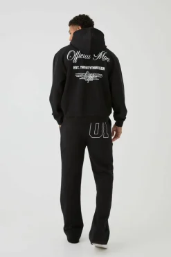 Hot boohooMAN Oversized Official Man Print Hoodie black