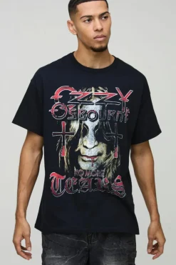 Flash Sale boohooMAN Oversized Ozzy Osbourne License Print T-Shirt black