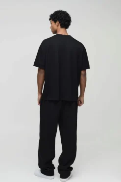 Cheap boohooMAN Oversized Peached T-Shirt black