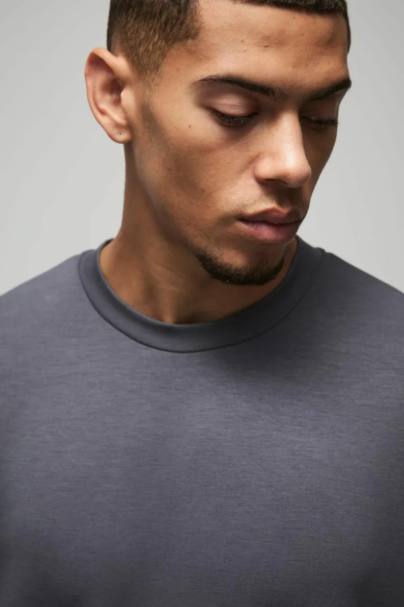 Fashion boohooMAN Oversized Peached T-Shirt slate grey