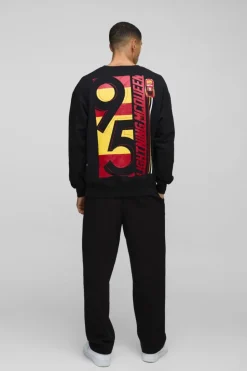 Cheap boohooMAN Oversized Pixar Cars License Print Sweatshirt black