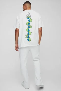 New boohooMAN Oversized Pixar Toy Story Aliens License Print T-Shirt white