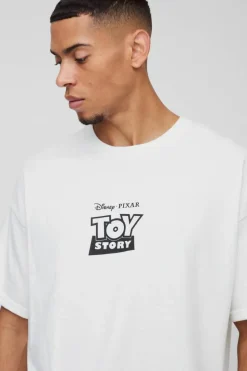 New boohooMAN Oversized Pixar Toy Story Aliens License Print T-Shirt white