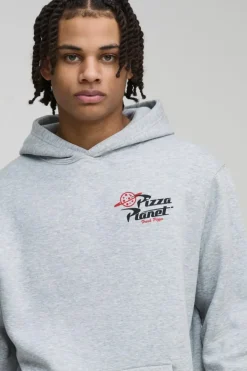 Outlet boohooMAN Oversized Pixar Toy Story Cosmic Cheese License Hoodie grey