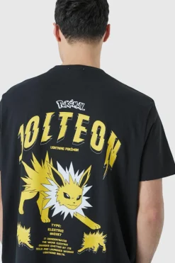 Clearance boohooMAN Oversized Pokemon Jolteon License T-shirt black