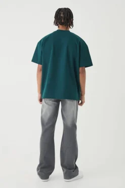 Cheap boohooMAN Oversized Premium Super Heavyweight T-shirt forest