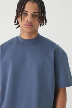 Sale boohooMAN Oversized Premium Super Heavyweight T-shirt slate blue
