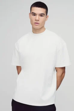 Fashion boohooMAN Oversized Premium Super Heavyweight T-shirt ecru