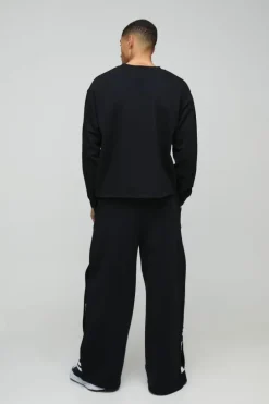 New boohooMAN Oversized Prince Raw Hem License Print Sweatshirt black