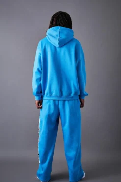 New boohooMAN Oversized Pu Applique Tracksuit blue