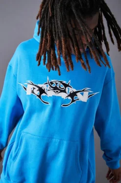 New boohooMAN Oversized Pu Applique Tracksuit blue