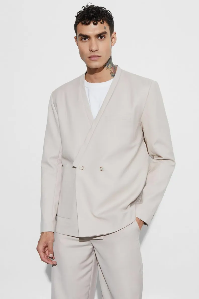 New boohoo Oversized Relaxed Fit Suit stone