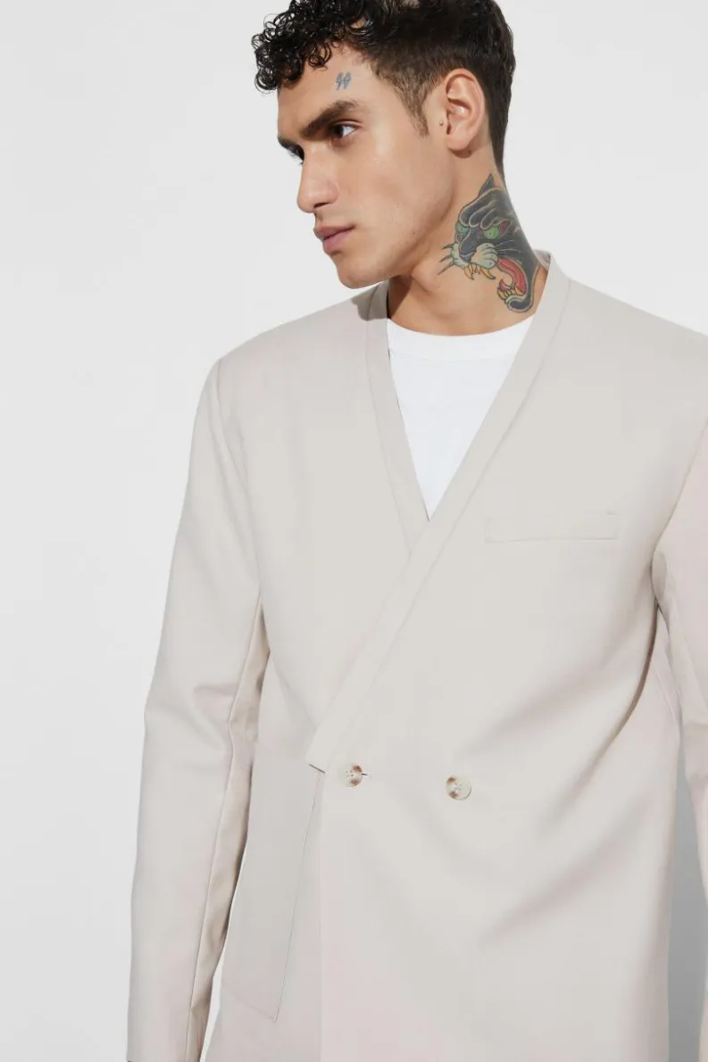 New boohoo Oversized Relaxed Fit Suit stone