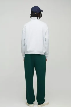 New boohooMAN Oversized Rib Detail Funnel Neck Sweatshirt grey marl