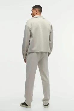 Store boohooMAN Oversized Scuba Boxy Shirt stone