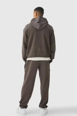 Cheap boohooMAN Oversized Seam Detail Joggers coffee
