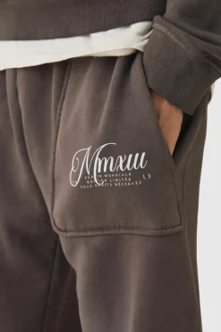 Cheap boohooMAN Oversized Seam Detail Joggers coffee