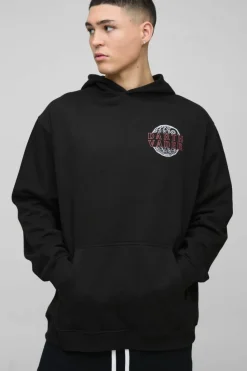 Cheap boohooMAN Oversized Star Wars Disney License Print Hoodie black