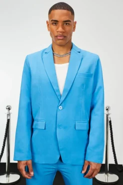 Clearance boohoo Oversized Straight Leg Suit blue