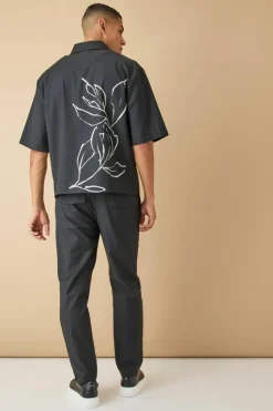 Flash Sale boohoo Oversized Stretch Floral Print Set black
