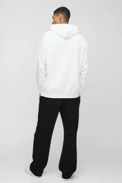 Cheap boohooMAN Oversized UFC Sports License Print Hoodie white