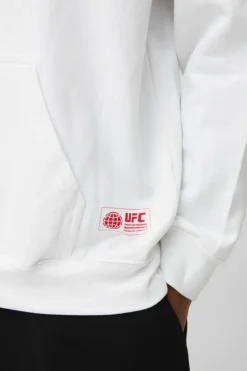 Cheap boohooMAN Oversized UFC Sports License Print Hoodie white