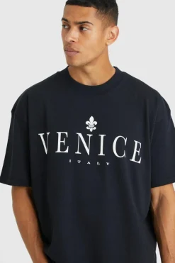 Cheap boohooMAN Oversized Venice T-shirt black