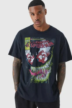 Cheap boohooMAN Oversized Venom License T-shirt black