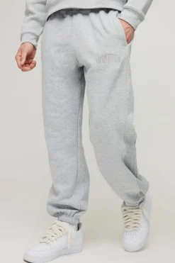 Store boohooMAN Oversized Waffle Panel Jogger grey marl