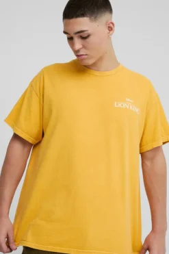 Best boohooMAN Oversized Wash Disney Lion King License Print T-Shirt yellow