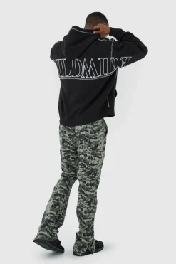 Flash Sale boohooMAN Oversized Worldwide Contrast Stitch Hoodie black