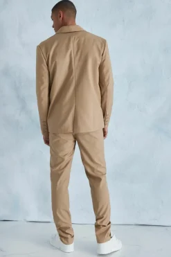 Discount boohoo Oversized Zip Pocket Suit camel