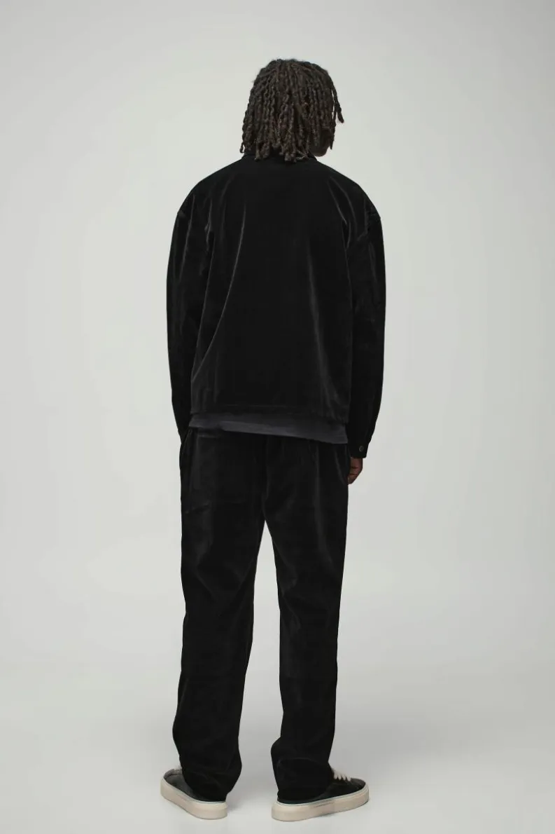 Best boohoo Oversized Zip Through Velour Overshirt & Trouser Set black