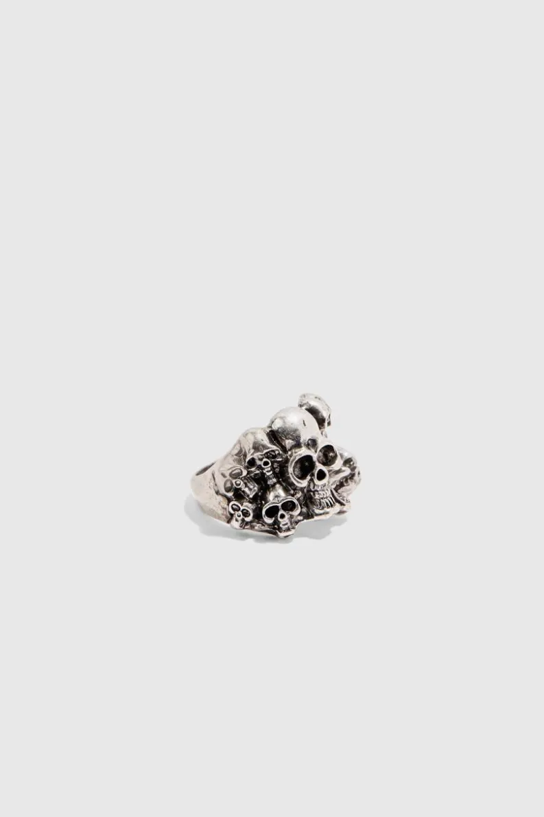 Fashion boohooMAN 4 Pack Casino Style Rings in silver