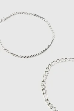 Best boohooMAN 2 Pack Chain Bracelets In silver